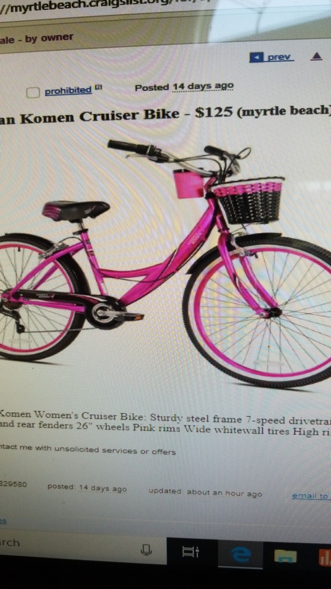 New Susan Komen bike