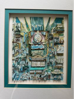 3-D paper cut-out silkscreen serigraph  "Off Broadway"  Charles Fazzino.