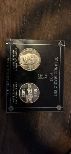 GIVE ME AN OFFER 1992, 1993 1 OZ .999 FINE SILVER SHAQUILLE O'NEAL ORLANDO MAGIC LE COIN SET RARE