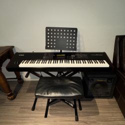 Yamaha Key Board Piano With Stand And Speaker - Full set