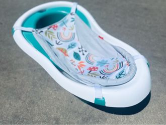 Fisher-Price 4-in-1 Sling ‘N Seat Tub Baby to Toddler, Rigid Baby Bathtubs, Whimsical Forest!