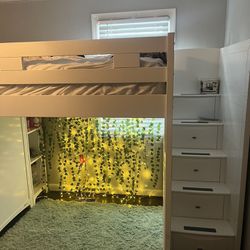 Full Size Loft Bed With Dresser And Desk