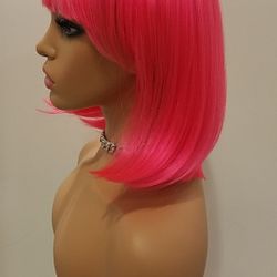 Short Pink Straight Wig