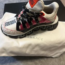 Versace Trigreca Sneakers White Pink Black | Women’s EU 36 | Made in Italy