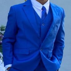 Kids Slim Fit Formal Suit Set Royal Blue Suits for Boy Outfit Children Tuxedos Size 7