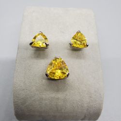 Sterling Silver Yellow Topaz Set