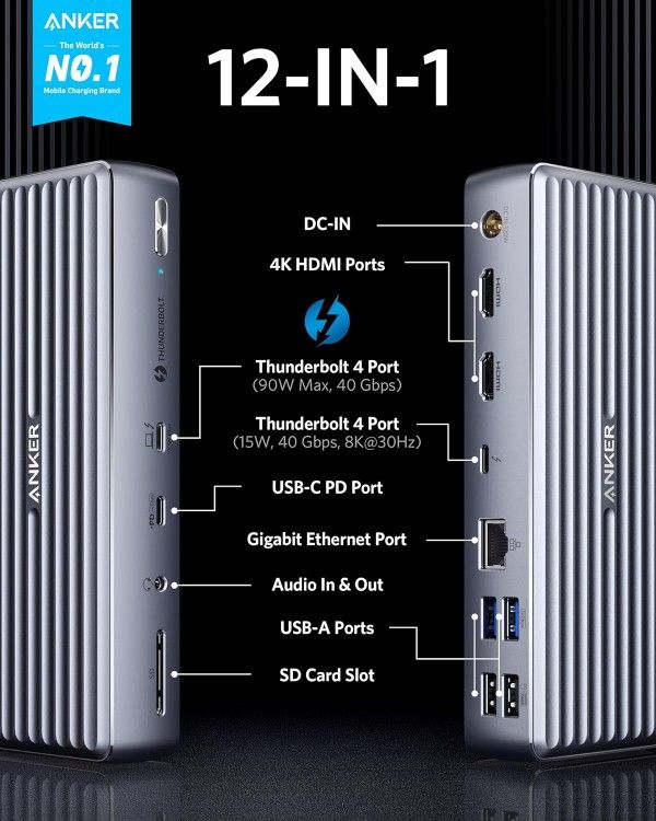 Anker 777 Thunderbolt 4 Docking Station 12-in-1