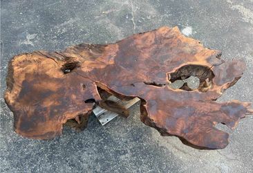 Vintage Live Edge Burlwood Table California 