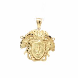 Men’s 10k Yellow Gold 1.5” Inch Medusa Head Pendant for Necklace GP3139263