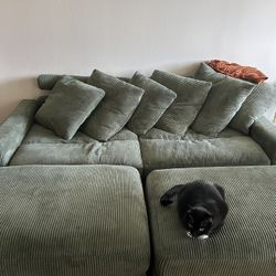 Sage Green Corduroy Couch