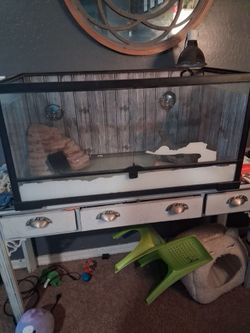 Reptile enclosure. Thirty gallon tank