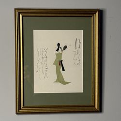 Framed Japanese Style Figure Artwork – Small Wall Decor 16” x 13”