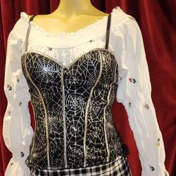 Corset,blouse Skirt 3 Piece