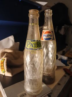 Two Old Pepsi Bottles (Patio One Year Release 1963!)