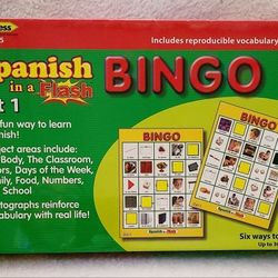 Spanish in a Flash Bingo Edupress New Factory Sealed Game Set 1
