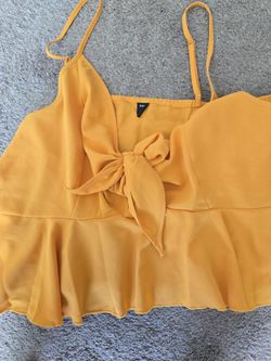 Yellow blouse crop top