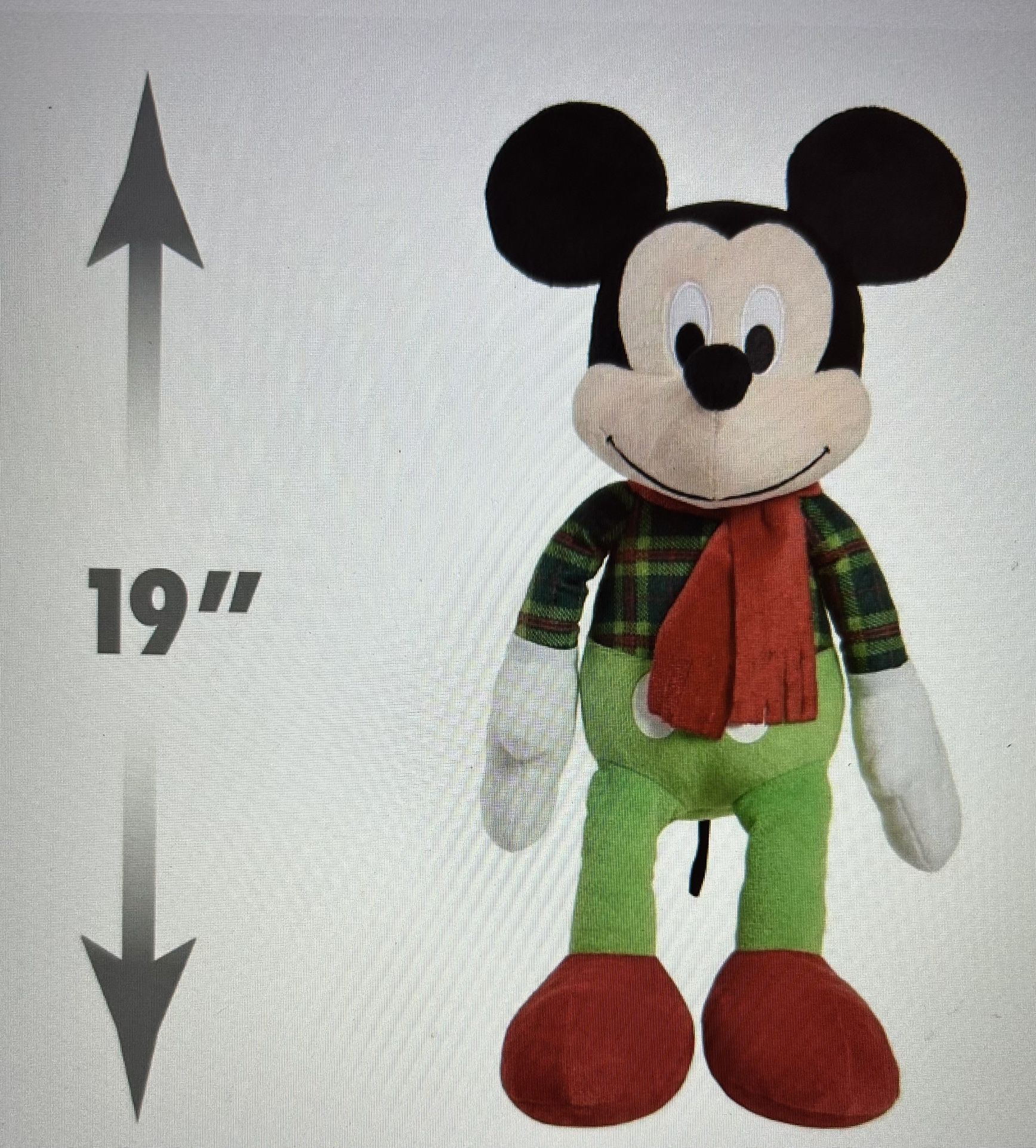 Disney Christmas Mickey Mouse 19” Large Plush