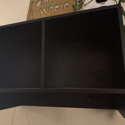 Black Wall Shelf With Hanging Hooks 
