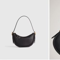 Quince Italian Leather Mini Crescent Shoulder Bag