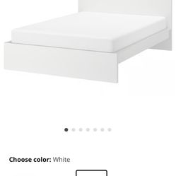 MALM IKEA Queen White Bed frame 
