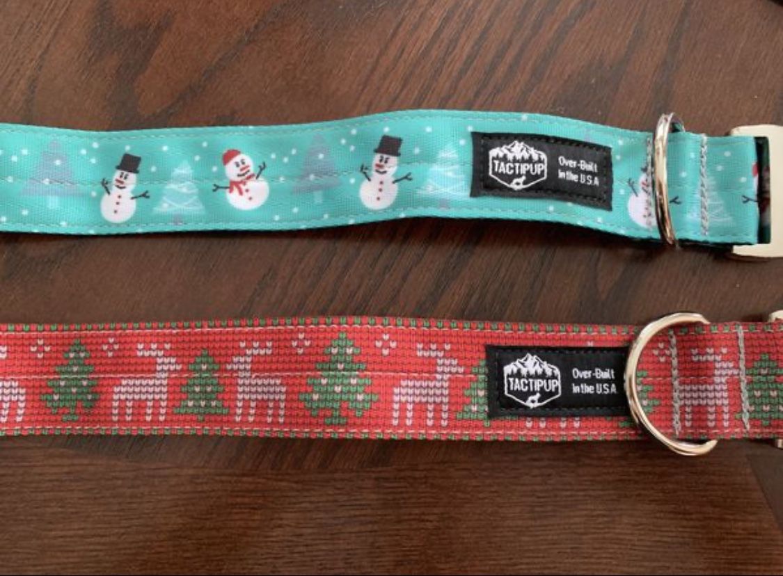 1.5 inch holiday Christmas dog collars