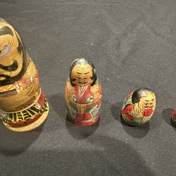 Hand-Painted Wooden Doll set