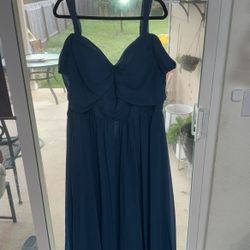 Teal Bridesmaid Plus Size Dress