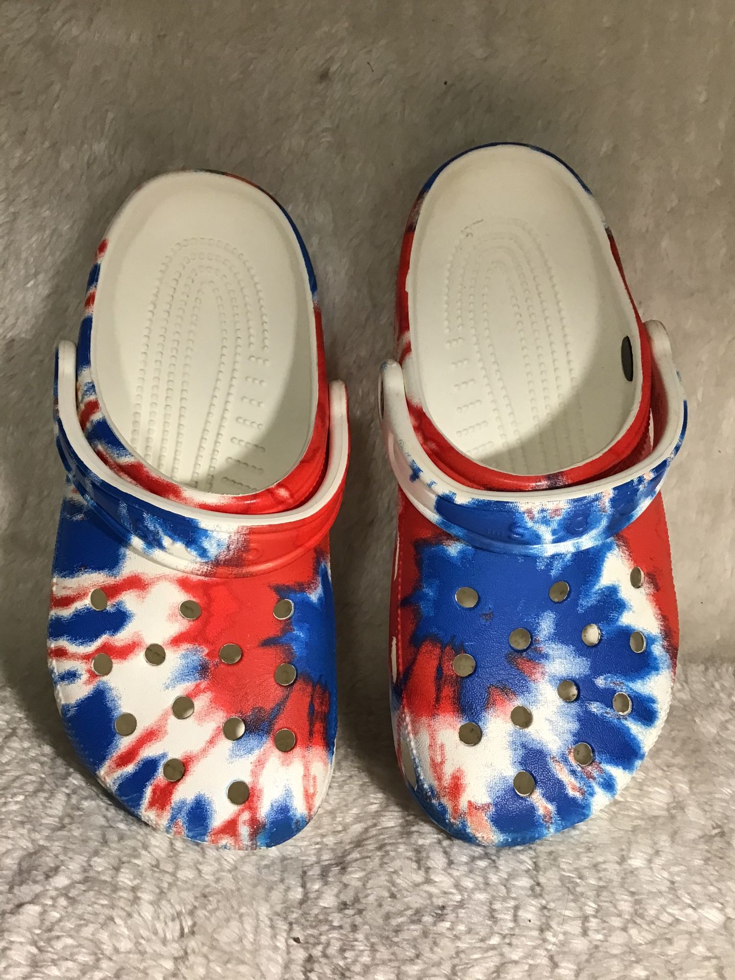 Crocs Classic Tie Dye Clog Mens 12 Red White Blue Patriotic Slip On Shoes Mens - Shoes – new-ish main image 4