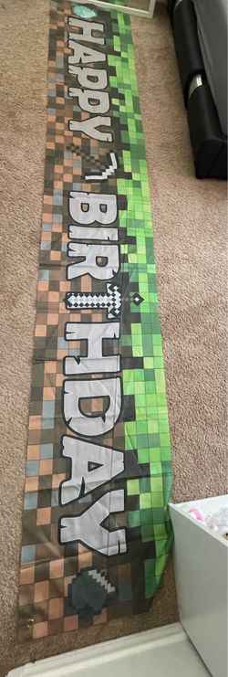 Minecraft birthday banner