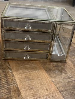 Jewelry Box Tempered Glass 5-Drawer Jewelry Organizers and storage