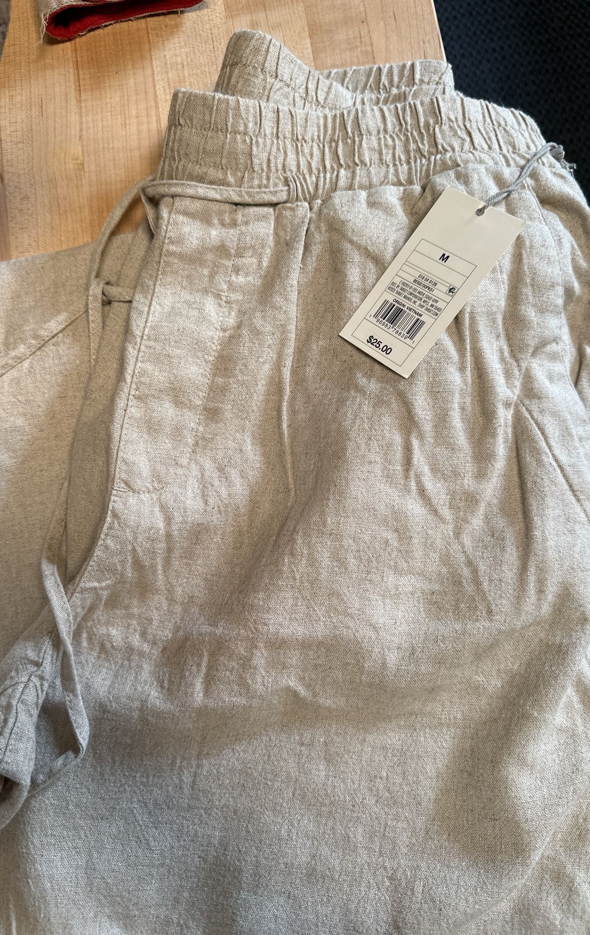 Linen Pants. Size M. New Tags Attached.