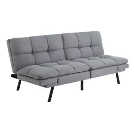 Futon sofa bed w/memory foam 72" by Mainstays, Gray