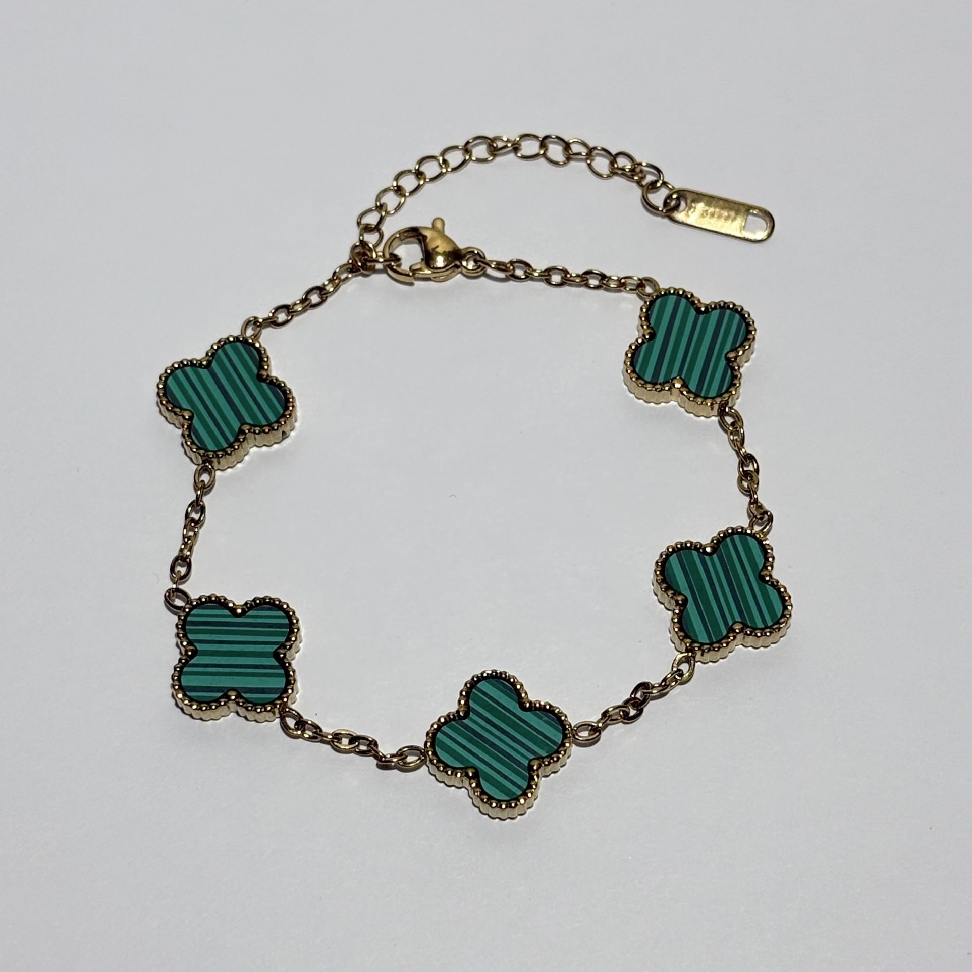 Green Clover Bracelet (Stainless Steel)