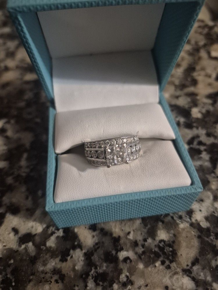 Diamond Ring 14k White Gold 3 Carat Total