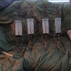 Tall Metal & Glass Candle Holders Hanging 