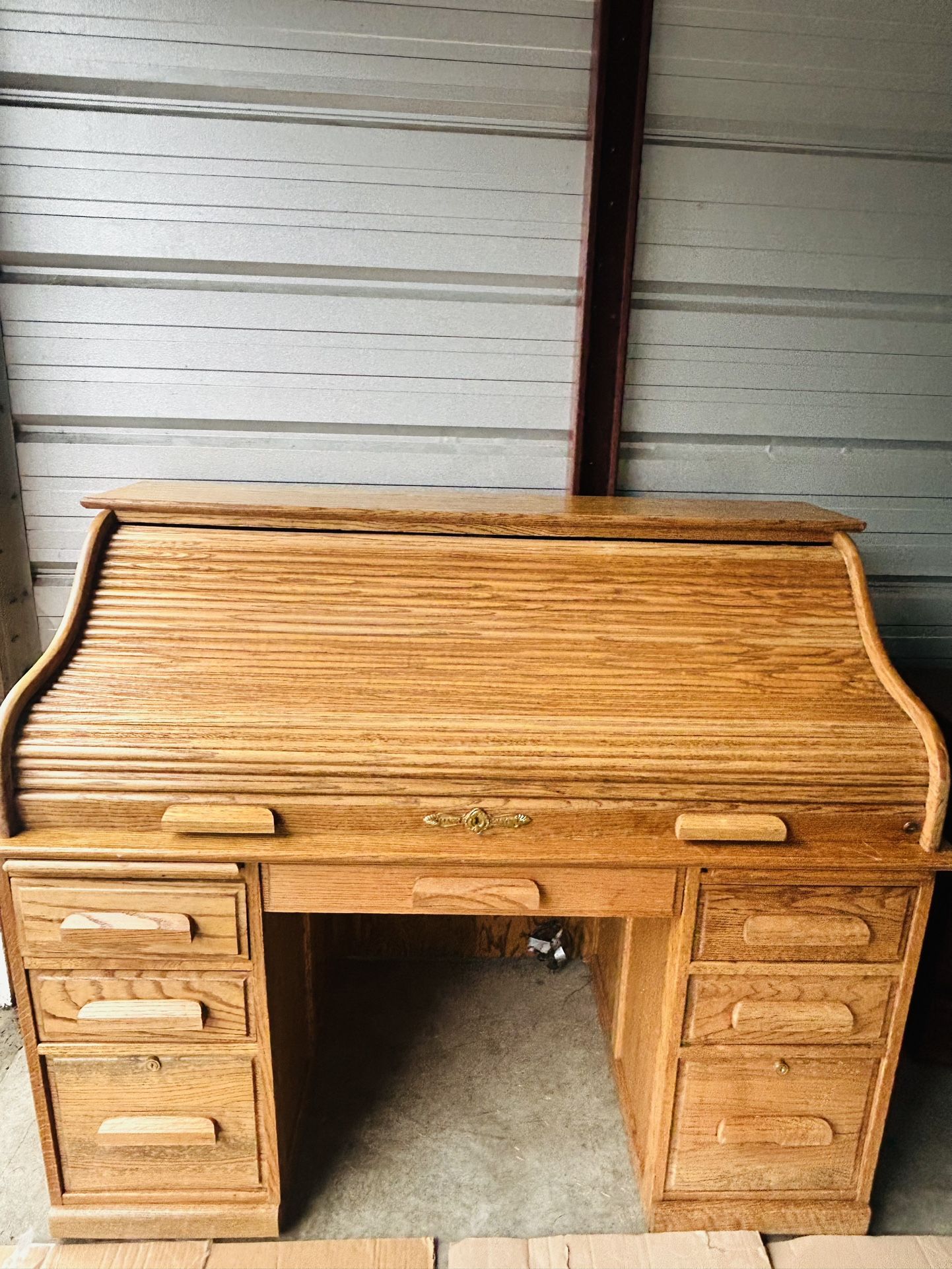 Oak Roller Shutter Table