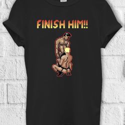Finish Him Gayming T Shirt 8bit Gamer Gay LGB...