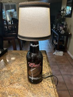 Vintage Budweiser bottle lamp