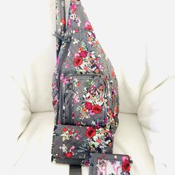 Vera Bradley Cross Body Sling Purse And Matching Wallet