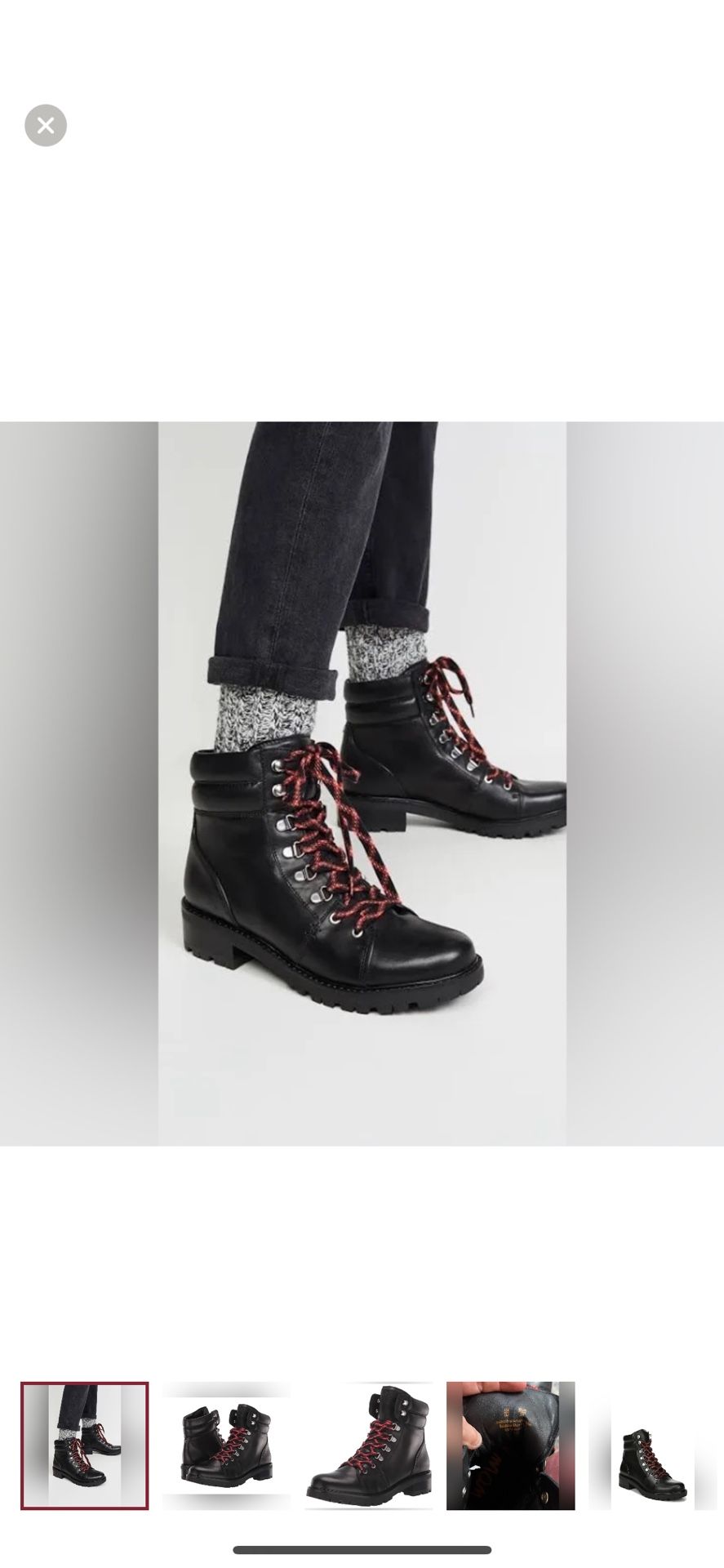 Sam Edelman Tamia Lug Sole Moto Boots Black Leather Size 6.5 M