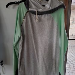 Ladies Double Hoodie Sweatshirt 