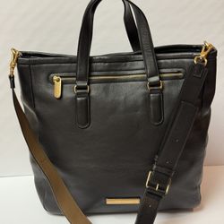Marc Jacobs black leather tote with Crossbody strap