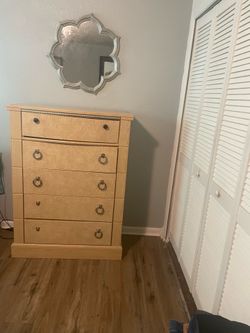 Queen bed and Chester $150.