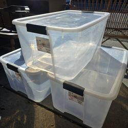 Sterilite Ultra Latch Transparent Storage Bins | 33in L, 20in W,  13.5in H