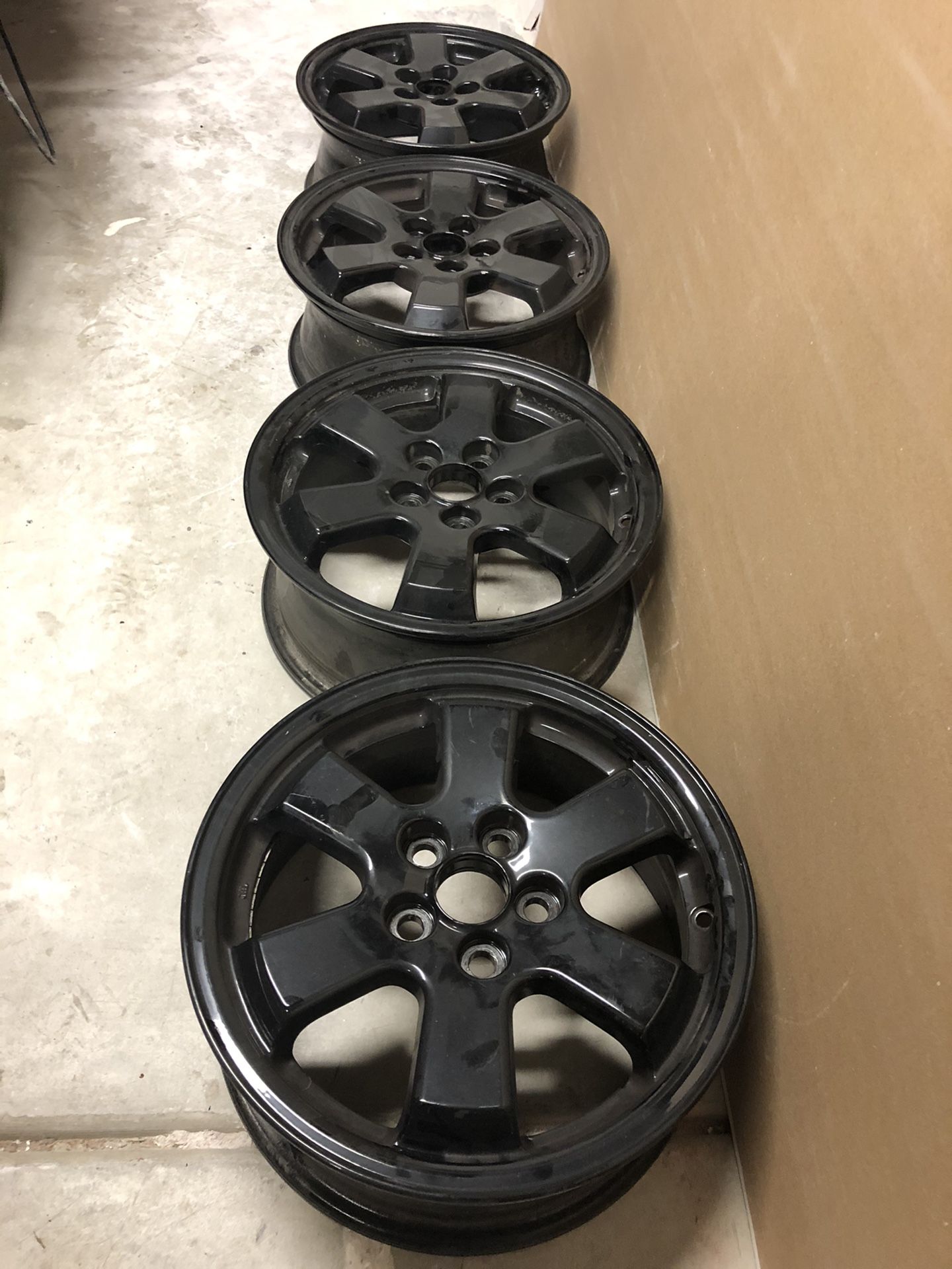 Toyota Prius rims 5x100 15x6 powder coated gloss black