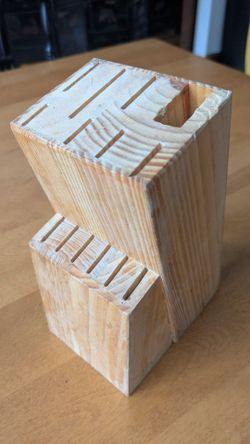 Wooden knife block holder