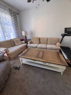 Couch, love seat, coffee table