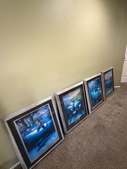 Vintage framed Wyland and Jim Warren collaboration prints (4) $400. OBO