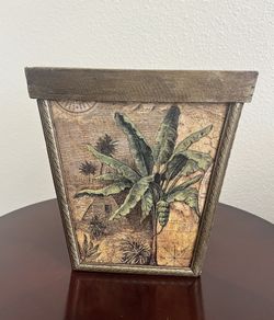 Wood Container Indoor Planter Vase Urn Basket Box