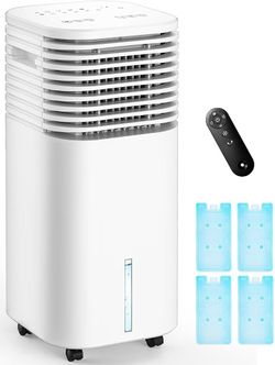 4-IN-1 Portable Air Conditioners, Evaporative Air Cooler w/ 4 Modes & 3 Speeds, 15H Timer for Smart Auto-off, 2-Gal Tank for 20H Cooling,17FT Remote,N